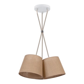 Duolla - Żyrandol na lince ROSSA 3xE27/15W/230V śr. 45 cm brązowy