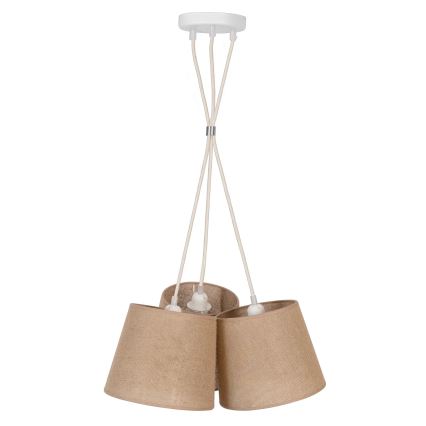 Duolla - Żyrandol na lince ROSSA 3xE27/15W/230V śr. 45 cm brązowy