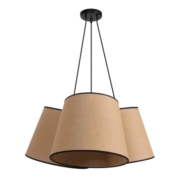 Duolla - Żyrandol na lince ROSSA 3xE27/15W/230V śr. 75 cm brązowy/czarny
