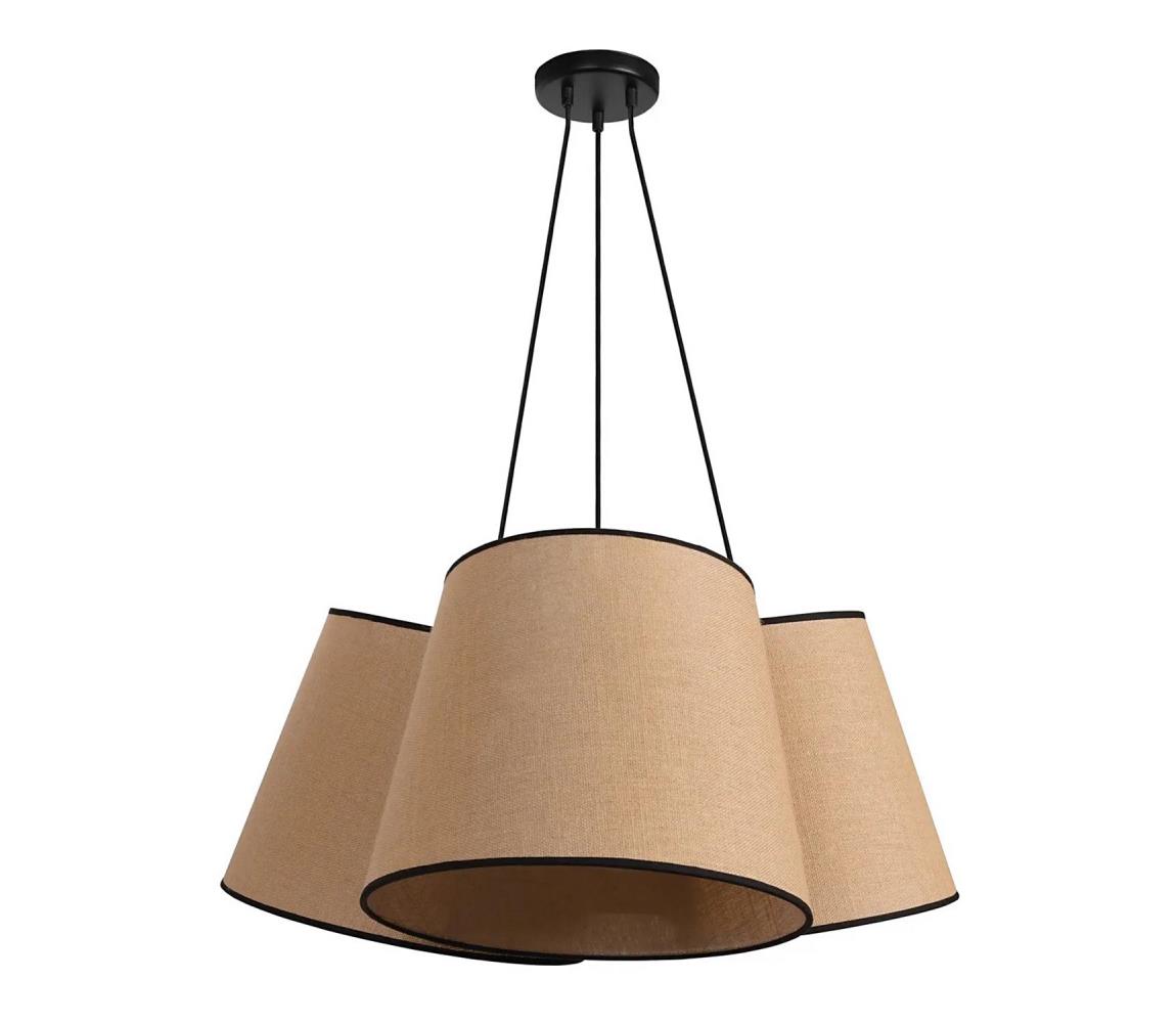 - Żyrandol na lince ROSSA 3xE27/15W/230V śr. 75 cm brązowy/czarny