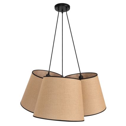 Duolla - Żyrandol na lince ROSSA 3xE27/15W/230V śr. 75 cm brązowy/czarny