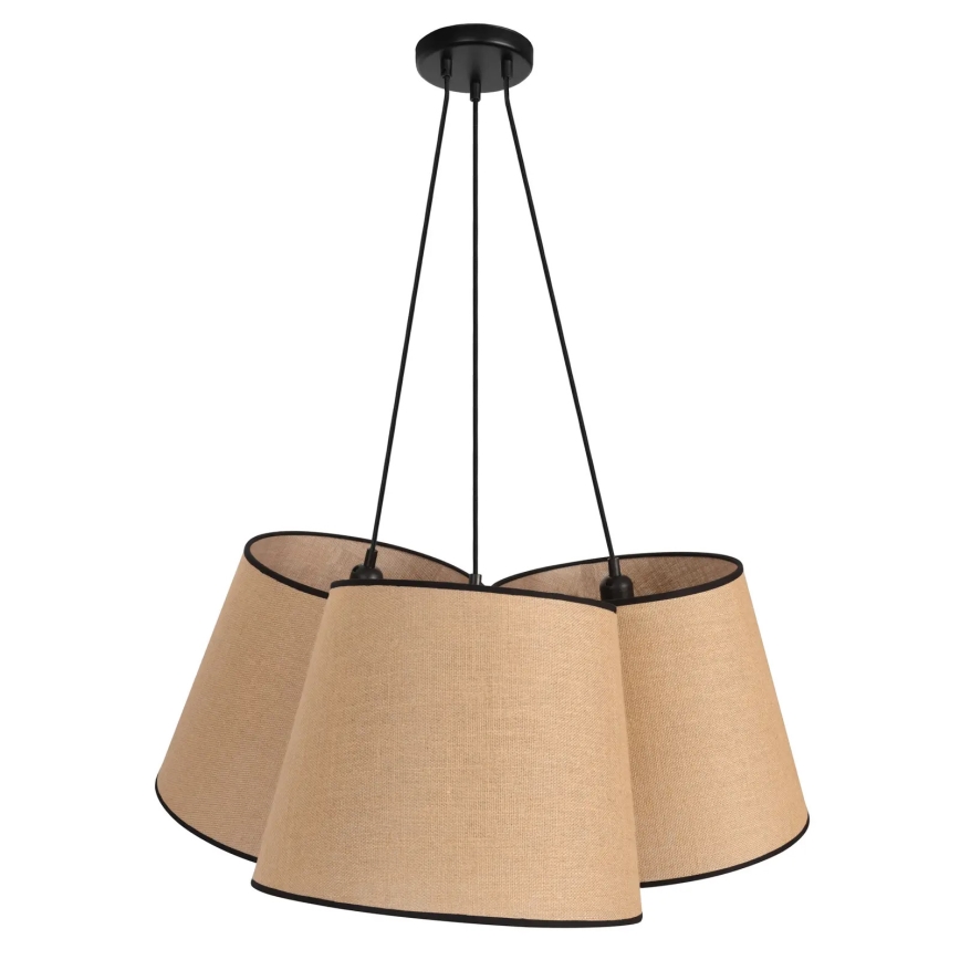 Duolla - Żyrandol na lince ROSSA 3xE27/15W/230V śr. 75 cm brązowy/czarny