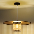 Duolla - Żyrandol na lince TOKYO RATTAN 1xE27/15W/230V śr. 50 cm złoty/rattan