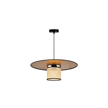 Duolla - Żyrandol na lince TOKYO RATTAN 1xE27/15W/230V śr. 50 cm złoty/rattan