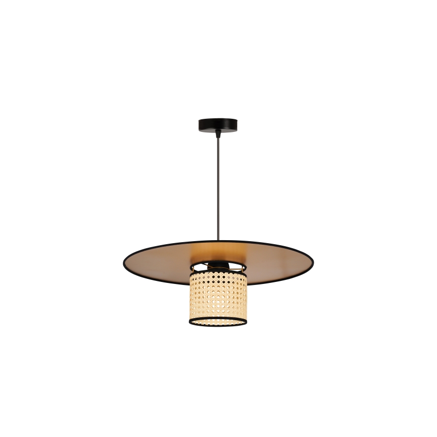 Duolla - Żyrandol na lince TOKYO RATTAN 1xE27/15W/230V śr. 50 cm złoty/rattan
