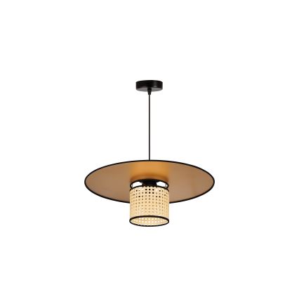 Duolla - Żyrandol na lince TOKYO RATTAN 1xE27/15W/230V śr. 50 cm złoty/rattan