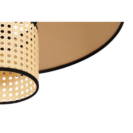 Duolla - Żyrandol na lince TOKYO RATTAN 1xE27/15W/230V śr. 50 cm złoty/rattan