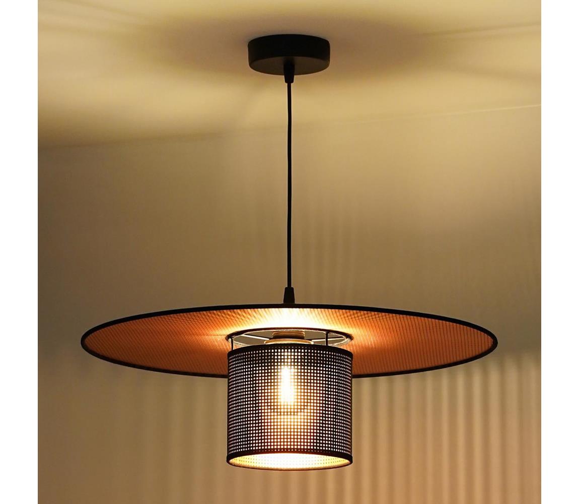 - Żyrandol na lince TOKYO SHINY 1xE27/15W/230V śr. 50 cm czarny/miedziany
