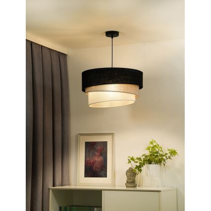 Duolla - Żyrandol na lince TRIO 1xE27/15W/230V śr. 45 cm czarny/szary/biały