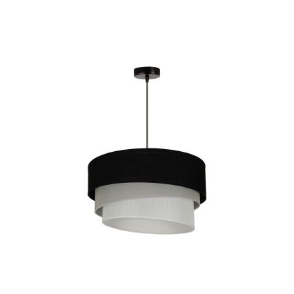 Duolla - Żyrandol na lince TRIO 1xE27/15W/230V śr. 45 cm czarny/szary/biały