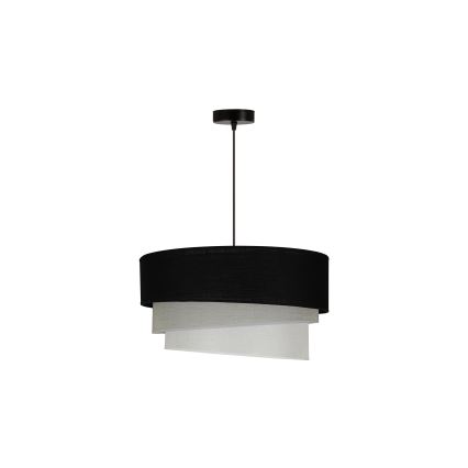 Duolla - Żyrandol na lince TRIO 1xE27/15W/230V śr. 45 cm czarny/szary/biały