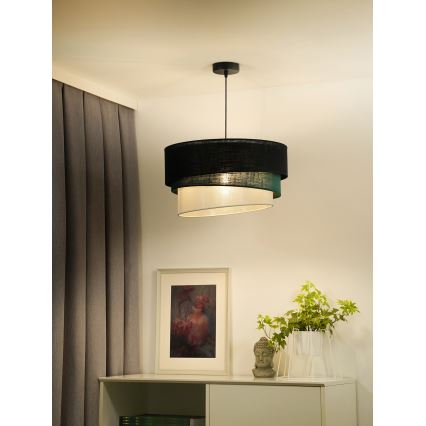 Duolla - Żyrandol na lince TRIO 1xE27/15W/230V śr. 45 cm czarny/zielony/biały