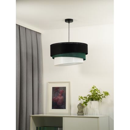 Duolla - Żyrandol na lince TRIO 1xE27/15W/230V śr. 45 cm czarny/zielony/biały