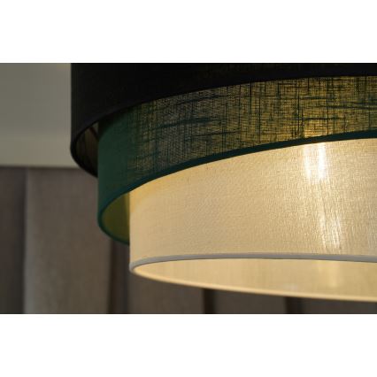 Duolla - Żyrandol na lince TRIO 1xE27/15W/230V śr. 45 cm czarny/zielony/biały