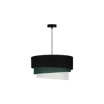 Duolla - Żyrandol na lince TRIO 1xE27/15W/230V śr. 45 cm czarny/zielony/biały