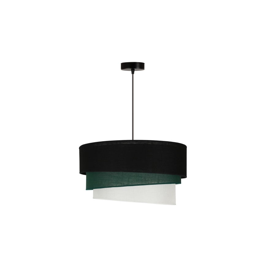 Duolla - Żyrandol na lince TRIO 1xE27/15W/230V śr. 45 cm czarny/zielony/biały