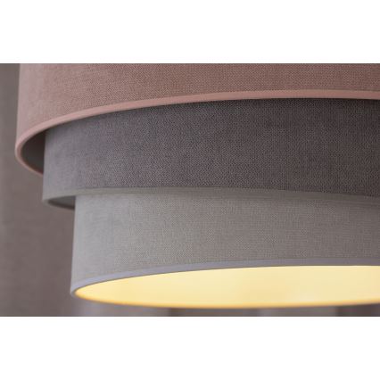 Duolla - Żyrandol na lince TRIO 1xE27/15W/230V śr. 45 cm różowy/szary/biały