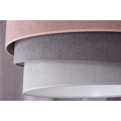 Duolla - Żyrandol na lince TRIO 1xE27/15W/230V śr. 45 cm różowy/szary/biały