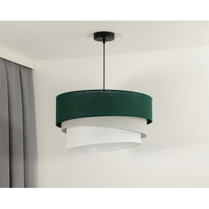 Duolla - Żyrandol na lince TRIO 1xE27/15W/230V śr. 45 cm zielony/szary/biały