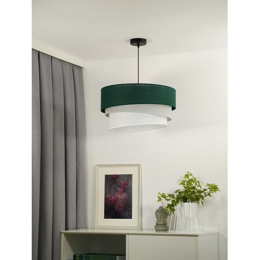 Duolla - Żyrandol na lince TRIO 1xE27/15W/230V śr. 45 cm zielony/szary/biały