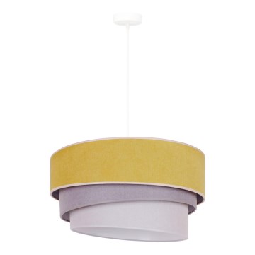 Duolla - Żyrandol na lince TRIO 1xE27/15W/230V śr. 45 cm żółty/szary/biały