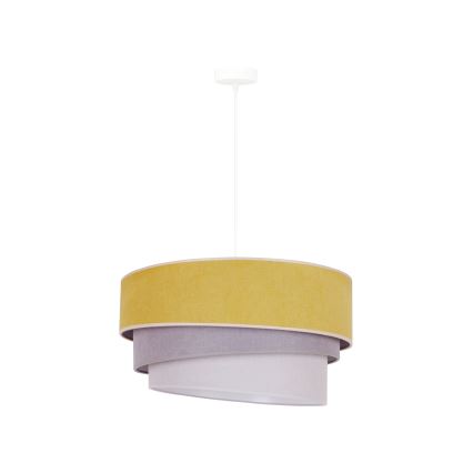 Duolla - Żyrandol na lince TRIO 1xE27/15W/230V śr. 45 cm żółty/szary/biały