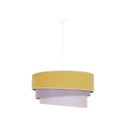 Duolla - Żyrandol na lince TRIO 1xE27/15W/230V śr. 45 cm żółty/szary/biały