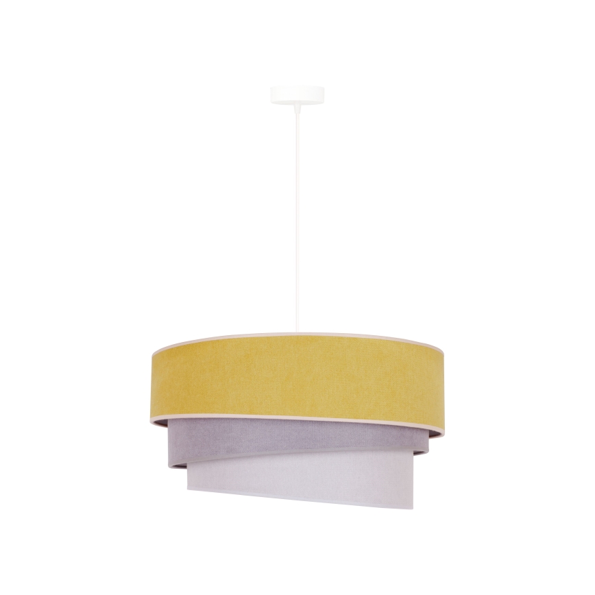 Duolla - Żyrandol na lince TRIO 1xE27/15W/230V śr. 45 cm żółty/szary/biały