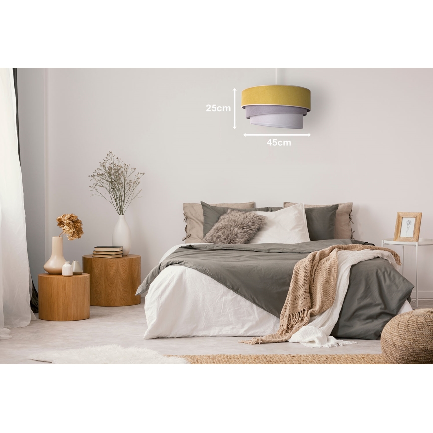 Duolla - Żyrandol na lince TRIO 1xE27/15W/230V śr. 45 cm żółty/szary/biały