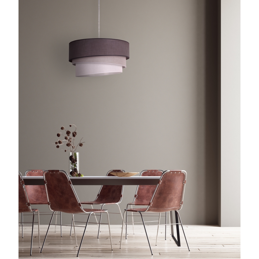 Duolla - Żyrandol na lince TRIO 1xE27/40W/230V śr. 45 cm antracyt/szary/biały
