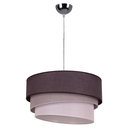 Duolla - Żyrandol na lince TRIO 1xE27/40W/230V śr. 45 cm antracyt/szary/biały