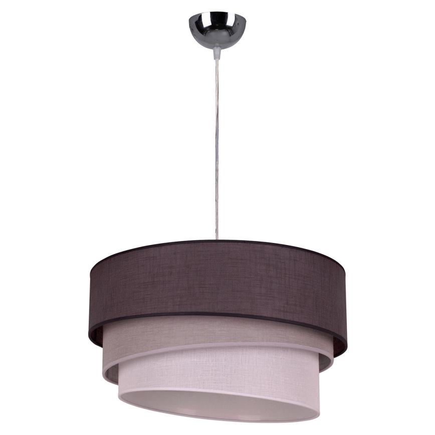 Duolla - Żyrandol na lince TRIO 1xE27/40W/230V śr. 45 cm antracyt/szary/biały