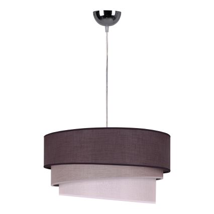 Duolla - Żyrandol na lince TRIO 1xE27/40W/230V śr. 45 cm antracyt/szary/biały