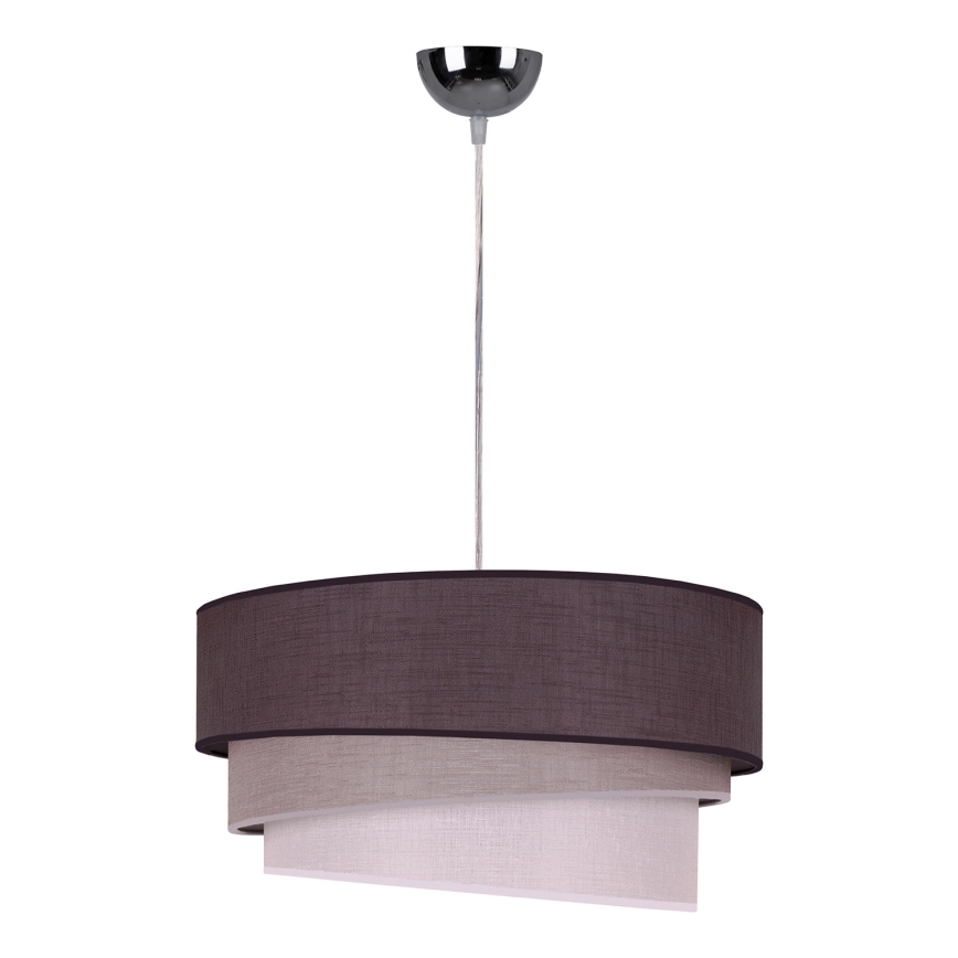 Duolla - Żyrandol na lince TRIO 1xE27/40W/230V śr. 45 cm antracyt/szary/biały