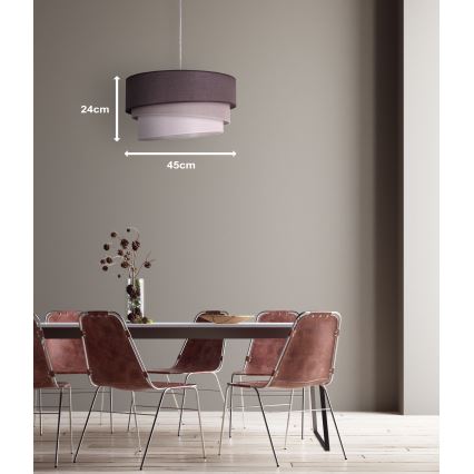 Duolla - Żyrandol na lince TRIO 1xE27/40W/230V śr. 45 cm antracyt/szary/biały
