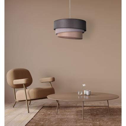 Duolla - Żyrandol na lince TRIO 1xE27/40W/230V śr. 45 cm antracyt/szary/brązowy