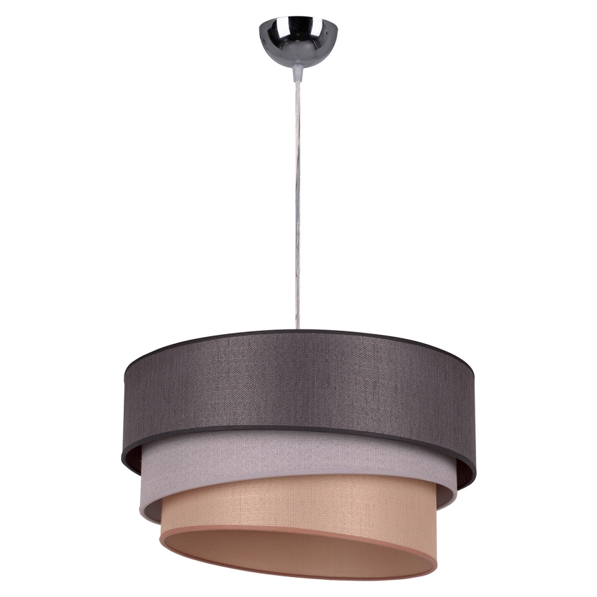 Duolla - Żyrandol na lince TRIO 1xE27/40W/230V śr. 45 cm antracyt/szary/brązowy