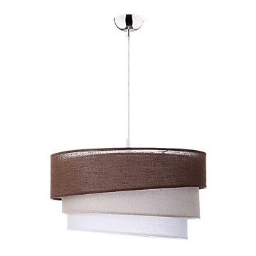 Duolla - Żyrandol na lince TRIO 1xE27/40W/230V śr. 45 cm brązowy/beżowy/biały
