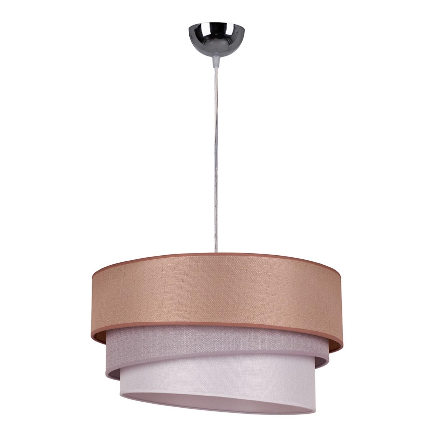 Duolla - Żyrandol na lince TRIO 1xE27/40W/230V śr. 45 cm brązowy/szary/srebrny