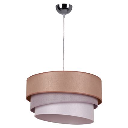 Duolla - Żyrandol na lince TRIO 1xE27/40W/230V śr. 45 cm brązowy/szary/srebrny