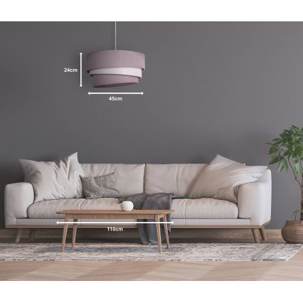 Duolla - Żyrandol na lince TRIO 1xE27/40W/230V śr. 45 cm szary/biały