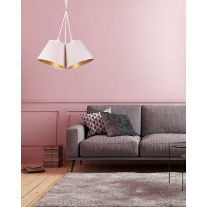 Duolla - Żyrandol na lince TWIGGY 3xE27/40W/230V śr. 60 cm biały