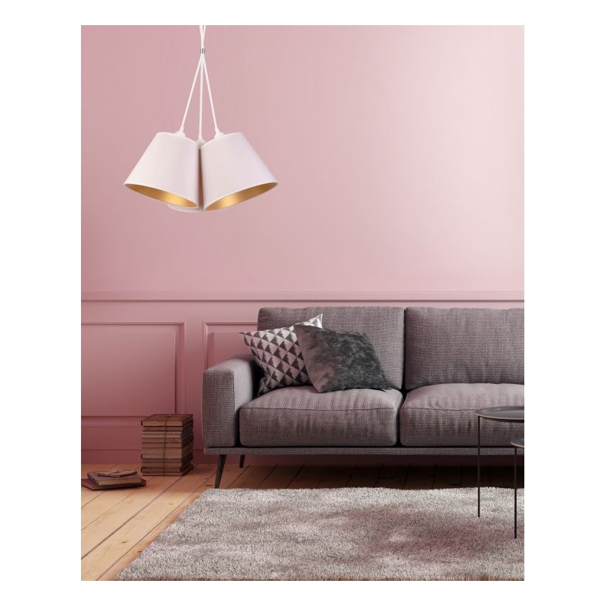 Duolla - Żyrandol na lince TWIGGY 3xE27/40W/230V śr. 60 cm biały