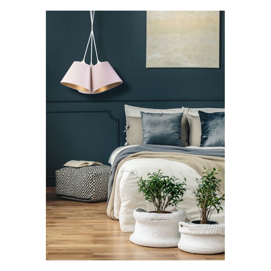 Duolla - Żyrandol na lince TWIGGY 3xE27/40W/230V śr. 60 cm biały