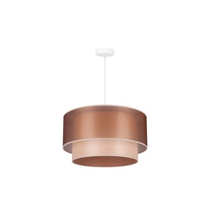 Duolla - Żyrandol na lince WOOD BOHO 1xE27/15W/230V śr. 45 cm miedziany/beżowy