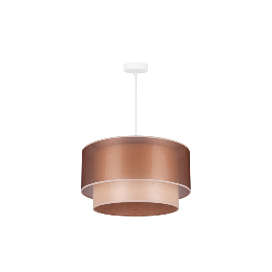 Duolla - Żyrandol na lince WOOD BOHO 1xE27/15W/230V śr. 45 cm miedziany/beżowy