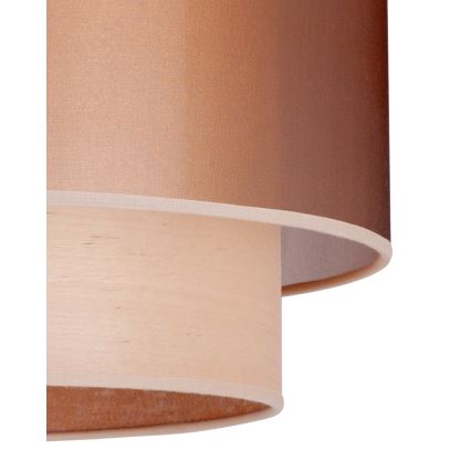 Duolla - Żyrandol na lince WOOD BOHO 1xE27/15W/230V śr. 45 cm miedziany/beżowy