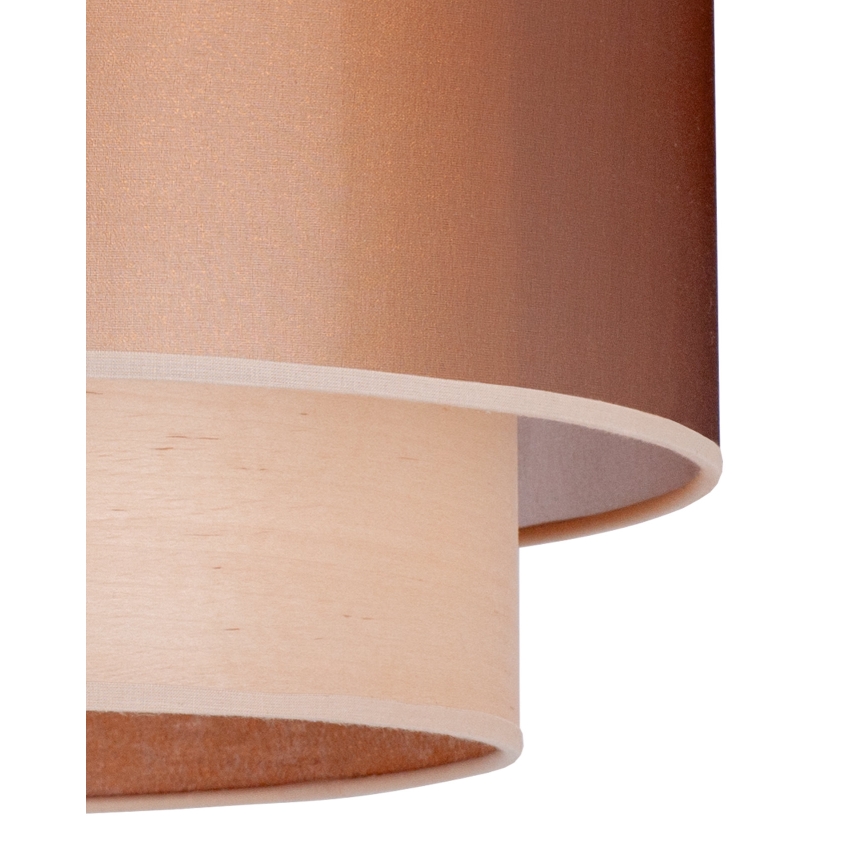 Duolla - Żyrandol na lince WOOD BOHO 1xE27/15W/230V śr. 45 cm miedziany/beżowy