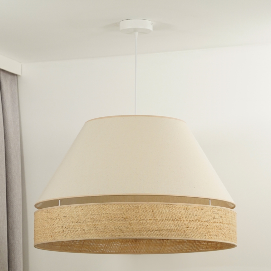 Duolla - Żyrandol na lince YUTE AVIGNON 1xE27/15W/230V śr. 60 cm kremowy/beżowy