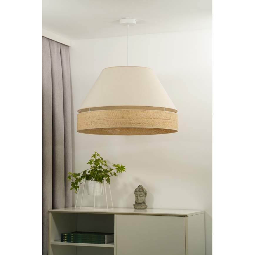 Duolla - Żyrandol na lince YUTE AVIGNON 1xE27/15W/230V śr. 60 cm kremowy/beżowy